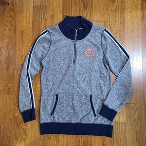 NFL Chicago Bears Quarter Zip Sweater Size Juniors Large